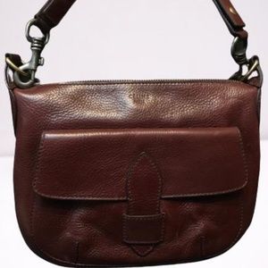 Vintage Celine Leather Hobo Shoulder Bag in Chocolate Brown